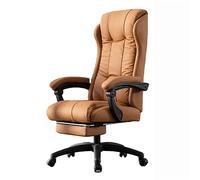 YRYRYW Executive Office Chair,Microfiber Leather Swivel Rolling Managerial Computer Chair,Adjustable High Back Recliner Chair With Padded Armrests And Retractable Footrest,Orang,Orange Household