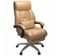 YRYRYW Executive Swivel Computer Office Desk Chair With Footrest - Ergonomic Pu Leather Task Chair With 330Lb Capacity, Adjustable Seat Cushion - Home Office Executive Desk Chai,Khaki Household