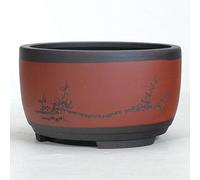 YRYRYW Extra Large Bonsai Flower Pot Ceramic Round Large Medium and Small Bonsai Pot Green Plant Pot Drum-shaped Chinese Style Ventilation Basin Home Orchid Planter Household faucets