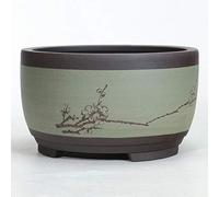 YRYRYW Extra Large Bonsai Flower Pot Ceramic Round Large Medium and Small Bonsai Pot Green Plant Pot Drum-shaped Chinese Style Ventilation Basin Home Orchid Planter Household faucets