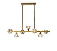 YRYRYW For Dining Room Living Room Bedroom Lighting,G9 All Copper Light Luxury Dining Room Chandelier,Post- Bar Lamp,Nordic Crystal Chandelier-Copper 72 * 60cm Household faucets