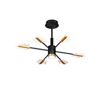 YRYRYW For Living Room Dining Room Bedroom,LED Nordic Light Luxury Chandelier, Creative Living Room Lamp,Personality Maple Leaf Acrylic Chandelier,Bedroom Lamp-Black and gold without aurora diode 75