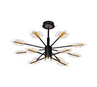 YRYRYW For Living Room Dining Room Bedroom,LED Nordic Light Luxury Chandelier, Creative Living Room Lamp,Personality Maple Leaf Acrylic Chandelier,Bedroom Lamp-Black and gold without aurora diode 95