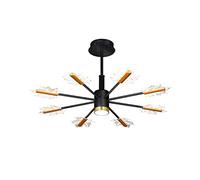 YRYRYW For Living Room Dining Room Bedroom,LED Nordic Light Luxury Chandelier, Creative Living Room Lamp,Personality Maple Leaf Acrylic Chandelier,Bedroom Lamp-Black and gold without aurora diode 85