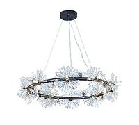 YRYRYW G4 Nordic Dandelion Chandelier,Decorative Lighting For Dining Room Bedroom Living Room Shop,Creative Warm Romantic Chandelier-Black and white light 25 head Household faucets