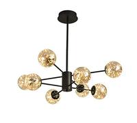YRYRYW Gypsophila Magic Bean Chandelier,Bedroom Bedside Living Room Dining Room Shop Commercial,LED Nordic Light Luxury Firefly Chandelier-Black warm light 8t Household faucets