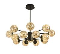 YRYRYW Gypsophila Magic Bean Chandelier,LED Nordic Light Luxury Firefly Chandelier,Bedroom Bedside Living Room Dining Room Shop Commercial-Black warm light 16t Household faucets