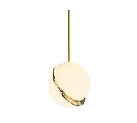 YRYRYW Half Moon During Lights,Art Hardware Chandelier, Glass Lampshade Chandelier,For Dining Room Bedroom Balcony,E27 Nordic Bedside Hanging Light-Gold. 30cm Household faucets