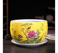 YRYRYW Hand Painted Ceramic Plants China Style Flower Pot Indoor Outdoor Garden Use With Drip Tray Vase Chinese Classical Flower Pot Specialty Household faucets