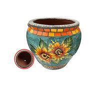 YRYRYW Hand-Painted Colorful Classical Planter Ceramic Plant PotLarge Flower PotFlowerpot Garden Balcony Decoration Bonsai Pot Rural Outdoor Courtyard Flowerpot Household faucets