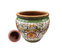 YRYRYW Hand-Painted Colorful Classical Planter Ceramic Plant PotLarge Flower PotFlowerpot Garden Balcony Decoration Bonsai Pot Rural Outdoor Courtyard Flowerpot Household faucets