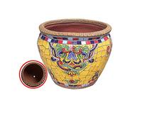 YRYRYW Hand-Painted Colorful Classical Planter Ceramic Plant PotLarge Flower PotFlowerpot Garden Balcony Decoration Bonsai Pot Rural Outdoor Courtyard Flowerpot Household faucets