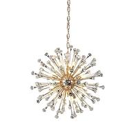 YRYRYW Hanging Ceiling Light Fixture Adjustable During Lighting For Living Room Bedroom Restaurant,G9 Spark Crystal Chandelier Firework Chandelier-12 head gold 75cm Household faucets