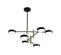 YRYRYW Home Living Room Bedroom Dining Lamp,Creative Personality Post- Chandelier,LED Nordic Living Room Chandelier-Black and gold color change light 89 * 77cm Household faucets