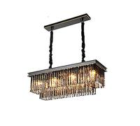 YRYRYW Household,Living Room Bedroom Dining Room Lamp,Round Rectangular Atmospheric Chandelier,E14 Nordic Light Luxury Post- Crystal Chandelier-Black. 11 head long Household faucets