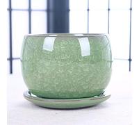 YRYRYW Ice Cracked Ceramic Succulent Flower Pot With Tray Leakproof Plant Pots for All House Plants Flowers African Violets Succulents Cactus Plant Pots Household faucets