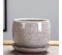 YRYRYW Jelly Fleshy Plants Ceramic Pot Ice Cracked Glazed Flower Pot Succulent Plant Pot Cactus Bonsai Pot Flower Pot Container Planter Garden Decoration,Yellow,13 * 11cm Household faucets