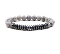 YRYRYW Jewellery Bracelet 8 mm Natural Stone for Him and Her, Friendship Bracelets, Gift for Men Made of Real Natural Stones - 19 cm Household faucets