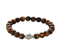 YRYRYW Jewellery Bracelet with Buddha Helmet Skull Owl Elephant Pendant for Him and Her Tiger's Eye Bead Bracelet 8 mm Great Gift Idea 19 cm Household faucets