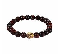 YRYRYW Jewellery Bracelets 8 mm Tiger's Eye with Buddha Pendant for Him and Her, Elastic Bracelet, Great Gift Idea - 19 cm Household faucets