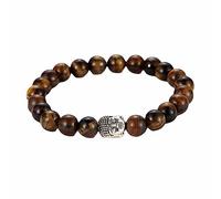 YRYRYW Jewellery Bracelets 8 mm Tiger's Eye with Buddha Pendant for Him and Her, Elastic Bracelet, Great Gift Idea - 19 cm Household faucets