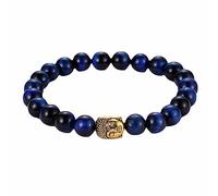 YRYRYW Jewellery Bracelets 8 mm Tiger's Eye with Buddha Pendant for Him and Her, Elastic Bracelet, Great Gift Idea - 19 cm Household faucets