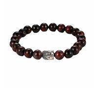 YRYRYW Jewellery Bracelets 8 mm Tiger's Eye with Buddha Pendant for Him and Her, Elastic Bracelet, Great Gift Idea - 19 cm Household faucets