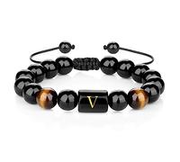 YRYRYW Jewellery Bracelets Agate Alphabet Braided for Him and Her, Real Natural Stones Chakra Bracelet 10 mm, Great Gift for Women Household faucets