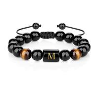 YRYRYW Jewellery Bracelets Agate Alphabet Braided for Him and Her, Real Natural Stones Chakra Bracelet 10 mm, Great Gift for Women Household faucets