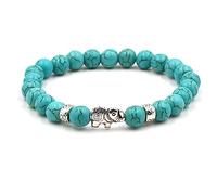 YRYRYW Jewellery Bracelets Natural Stone with Buddha Helmet Owl Elephant Pendant for Him and Her, Real Natural Stones Women's Yoga Bracelet 8 mm, Pair Gift for Men and Women - 19 cm Household faucets