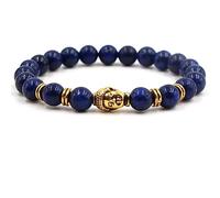 YRYRYW Jewellery Bracelets Natural Stone with Pendant Gold Buddha for Him and Her, Real Natural Stones Friendship Bracelets 8 mm, Gift for Men Made of Real Natural Stones - 19 cm Household faucets