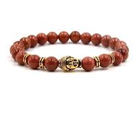 YRYRYW Jewellery Bracelets Natural Stone with Pendant Gold Buddha for Him and Her, Real Natural Stones Friendship Bracelets 8 mm, Gift for Men Made of Real Natural Stones - 19 cm Household faucets