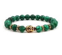 YRYRYW Jewellery Bracelets Natural Stone with Pendant Gold Buddha for Him and Her, Real Natural Stones Friendship Bracelets 8 mm, Gift for Men Made of Real Natural Stones - 19 cm Household faucets