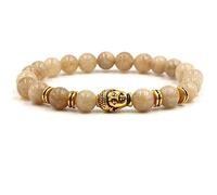 YRYRYW Jewellery Bracelets Natural Stone with Pendant Gold Buddha for Him and Her, Real Natural Stones Friendship Bracelets 8 mm, Gift for Men Made of Real Natural Stones - 19 cm Household faucets