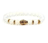YRYRYW Jewellery Bracelets Natural Stone with Pendant Gold Buddha for Him and Her, Real Natural Stones Friendship Bracelets 8 mm, Gift for Men Made of Real Natural Stones - 19 cm Household faucets
