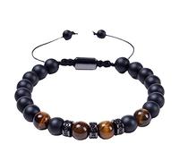 YRYRYW Jewellery Bracelets Tiger's Eye Woven Adjustable for Him and Her, Real Natural Stones, Elastic Bracelets 8 mm, Great Gift for Women - 30 cm Household faucets
