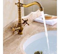 YRYRYW Kitchen Taps Antique Two Handle Faucet Copper Bathroom Sink Faucets Countertop Basin Kitchen Faucet Household faucets