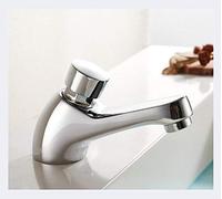 YRYRYW Kitchen Taps Brass Basin Faucet Time Delay Several Seconds 2 Metered Public Toilet Touch Press Auto Self Closing Water Saving Taps Household faucets