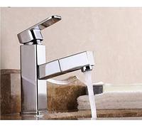 YRYRYW Kitchen Taps Brass Chrome Finish Hot and Cold Bathroom Pull Out Shower Head Basin Faucet Sing Tap Square Household faucets