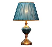 YRYRYW lamp Ceramic Table lamp Green Ceramic Table Lamp, Desk Lights American Farmhouse Postmodern Bedside Desk Night Lights with Fabric Lampshade for Bedroom Living Room Sofa Ornament Lamps lamp
