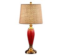 YRYRYW lamp Ceramic Table lamp Postmodern Minimalist Desk Lights/Table Lamp Farmhouse Vintage Ceramic Nightstand Lamp in Red Finish for Bedroom Living Room Desk Night Lights Lamps lamp Household
