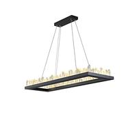 YRYRYW LED Nordic Light Luxury Crystal Chandelier,For Living Room Dining Bedroom Bar Square Lamp,Creative Personality Rectangular Crystal Chandelier-Black warm light 80 * 35 * 15cm Household faucets