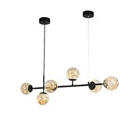 YRYRYW LED Nordic Strip Gypsophila Chandeliers,Postmodern Concise Molecular Chandeliers,Dining Room Bar Dining Room Lighting-The black disc is tricolored 100 * 120cm Household faucets