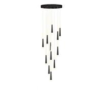 YRYRYW LED Stairs Large Chandelier,Contemporary Staircase Chandelier LED Nordic Luxury During Lighting With Acrylic Lampshade Adjustable Hight Ceiling Light Fixture-Black warm light 12t Household