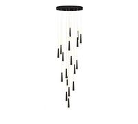 YRYRYW LED Stairs Large Chandelier,Contemporary Staircase Chandelier LED Nordic Luxury During Lighting With Acrylic Lampshade Adjustable Hight Ceiling Light Fixture-Black and white light 18t Household