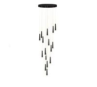 YRYRYW LED Stairs Large Chandelier,Contemporary Staircase Chandelier LED Nordic Luxury During Lighting With Acrylic Lampshade Adjustable Hight Ceiling Light Fixture-Black warm light 15t Household