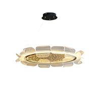 YRYRYW Light Luxury Dining Room Lamp,For Living Room Bedroom,Acrylic Petal Smart Lamp,LED Nordic Creative Chandelier-Three-color light change 80 * 150cm Household faucets