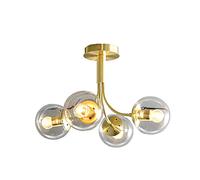 YRYRYW Light Luxury Magic Bean Sucks The Top Lamp,E27 Glass Chandelier During Light,Brushed Brass With White Frosted Globes Branch Molecule Ceiling Light For Living Dining Room Restauran-Gold