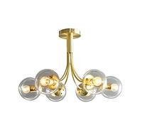YRYRYW Light Luxury Magic Bean Sucks The Top Lamp,E27 Glass Chandelier During Light,Brushed Brass With White Frosted Globes Branch Molecule Ceiling Light For Living Dining Room Restauran-Gold