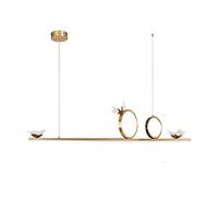 YRYRYW Light Luxury Personality Bar Chandelier,American Dining Room Lamp, Concise Dining Room Lamp,LED Nordic All Copper Dining Table Chandelier-Copper single layer 110 * 100cm Household faucets